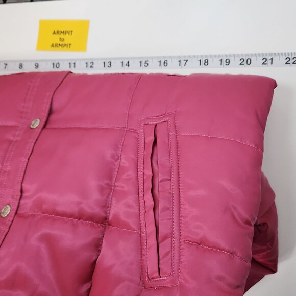 Y2K Tommy Hilfiger Puffer Jacket Girls XL Pink Youth Pockets Snap Front Casual X - Picture 6 of 7